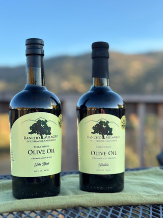 two bottles of olive oil