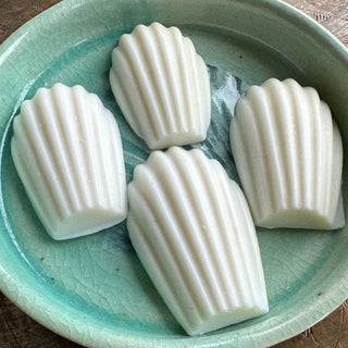 Soap in the shape of madeleine cookies